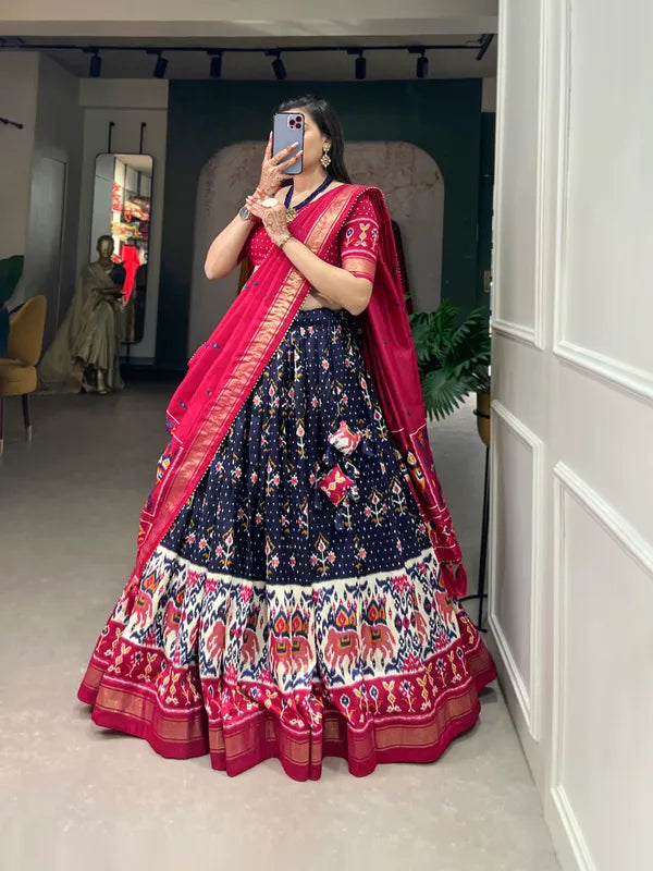 Navy Blue Traditional Wear Navy Blue Color Lehenga Choli With Pretty Dupatta