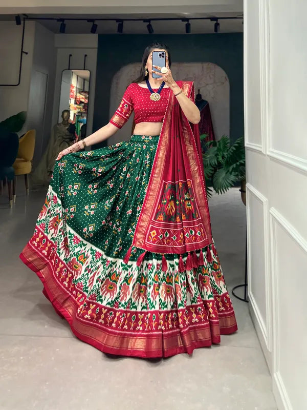 Green Traditional Wear Green Color Lehenga Choli With Pretty Dupatta
