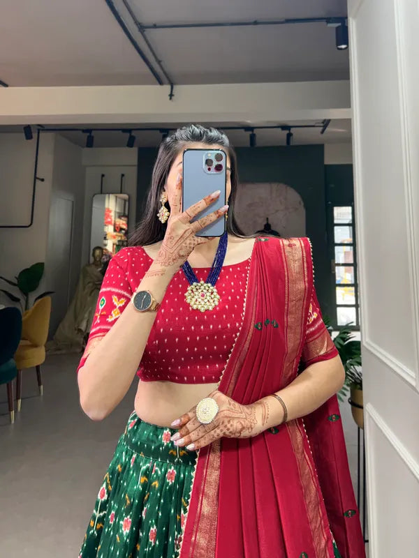 Green Traditional Wear Green Color Lehenga Choli With Pretty Dupatta